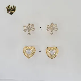 (1-1171-1) Gold Laminate - Stud Earrings - BGF