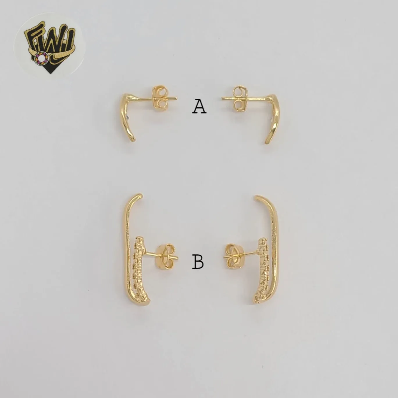 (1-1197-2) Gold Laminate - Alternative Stud Earrings - BGF