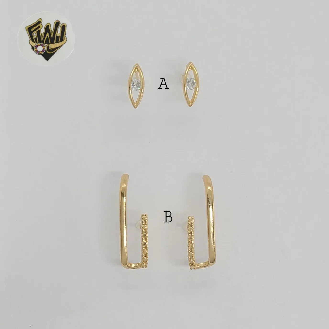 (1-1197-2) Gold Laminate - Alternative Stud Earrings - BGF