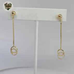 (1-1241-7) Gold Laminate - Stud Dangle Earrings - BGF