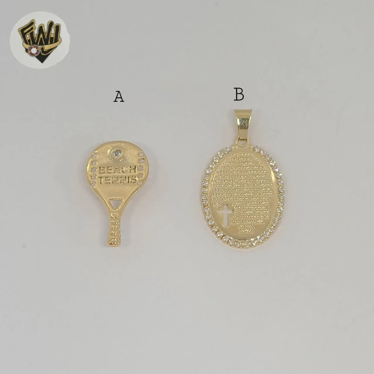 (1-2314-2) Gold Laminate - Zircon Pendants - BGF