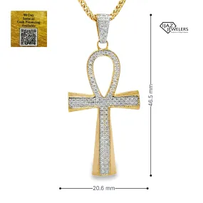 10K Gold 0.20 ctw Diamond Ankh Charm