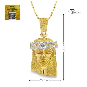 10K Gold 2.25 CTW Diamond Jesus Charm