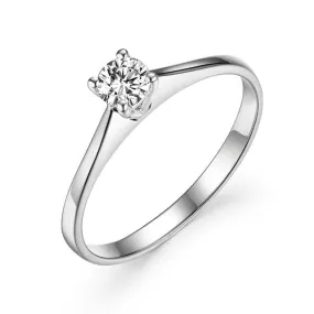 10K Solitaire Engagement Ring 4mm Moissanite