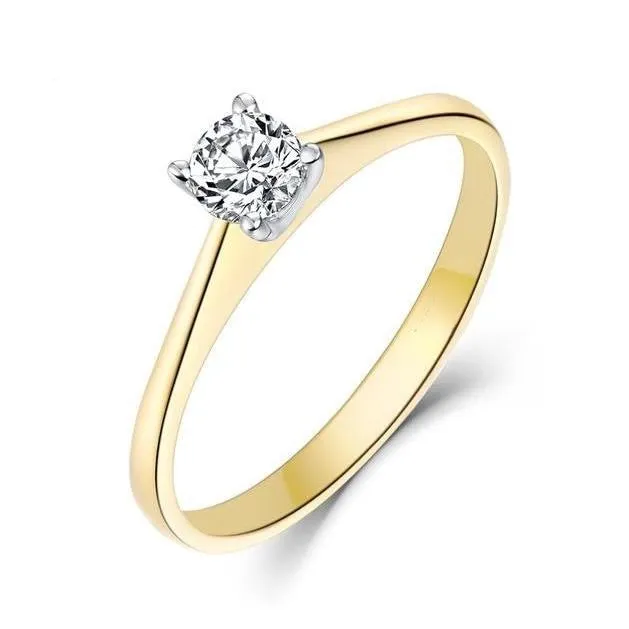 10K Solitaire Engagement Ring 4mm Moissanite