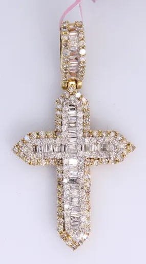 10k Yellow Gold Cross .60ctw