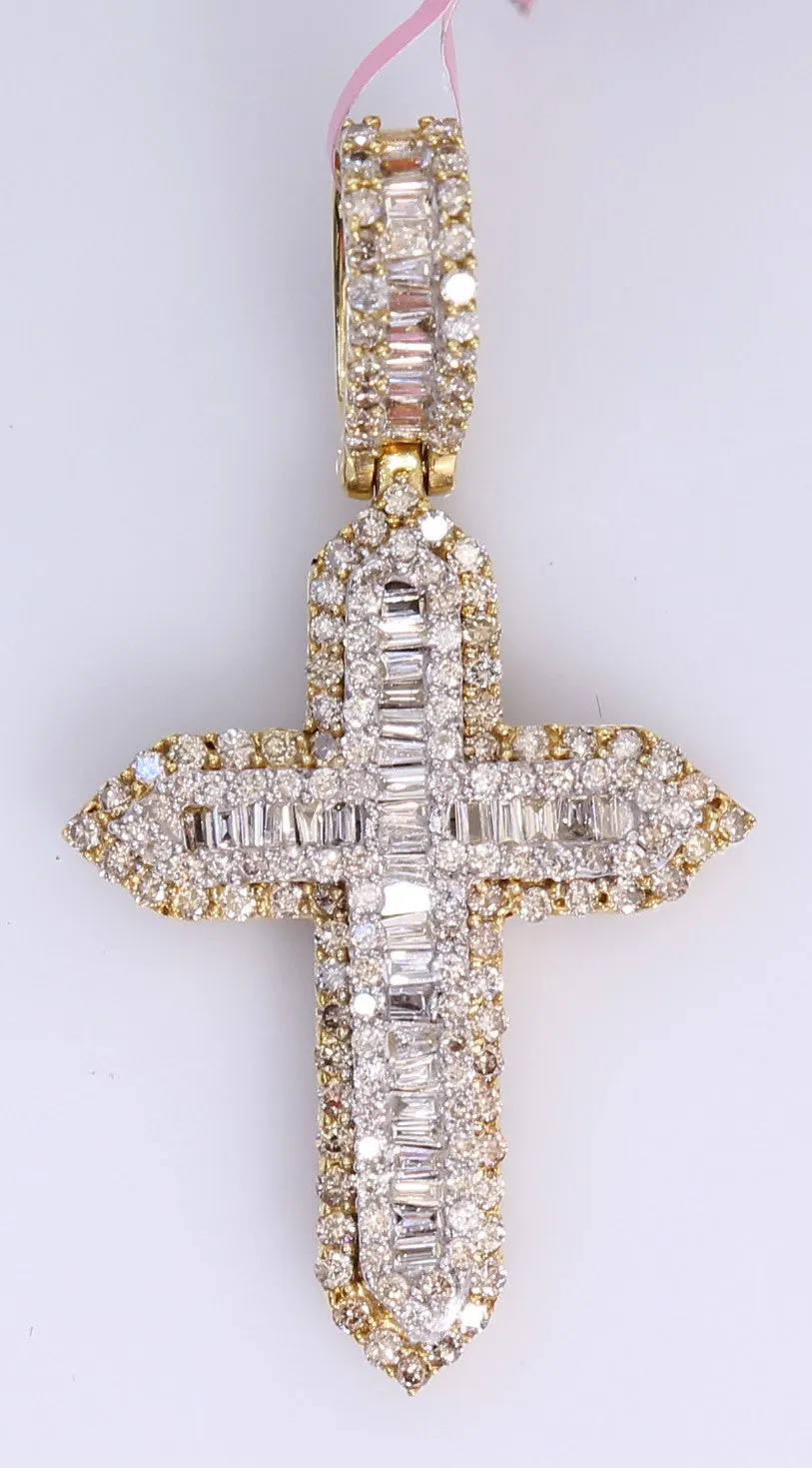 10k Yellow Gold Cross .60ctw