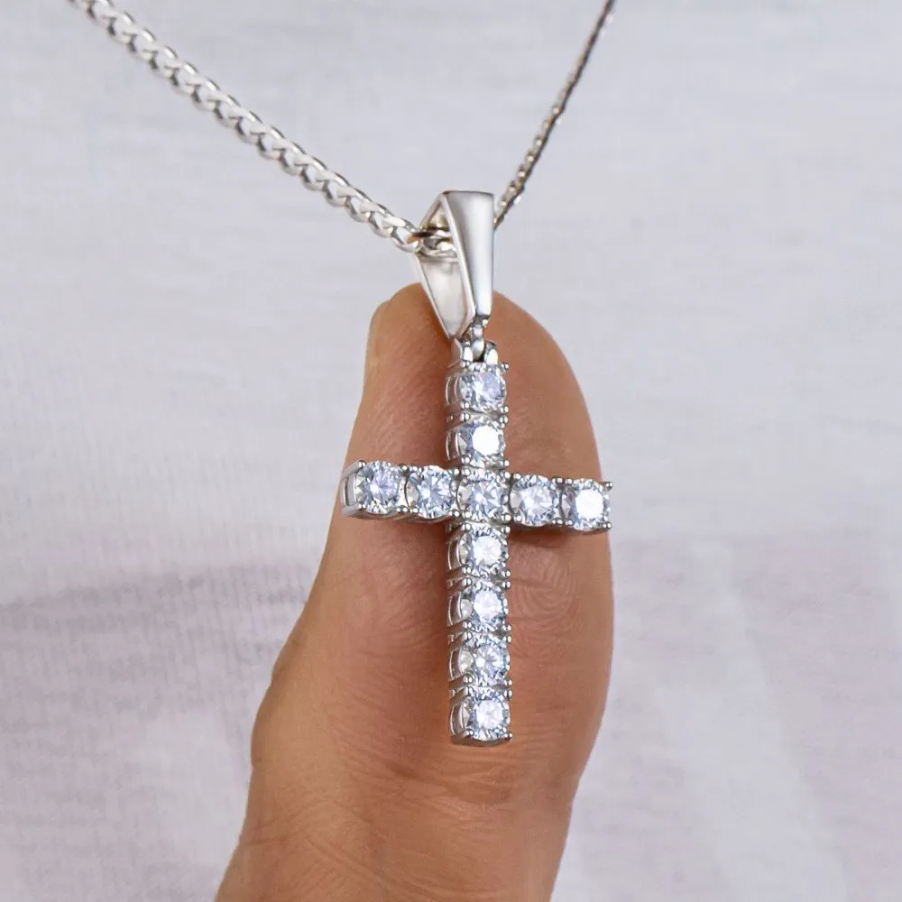 1.10 Carats VVS1 Moissanite Cross Pendant for Men