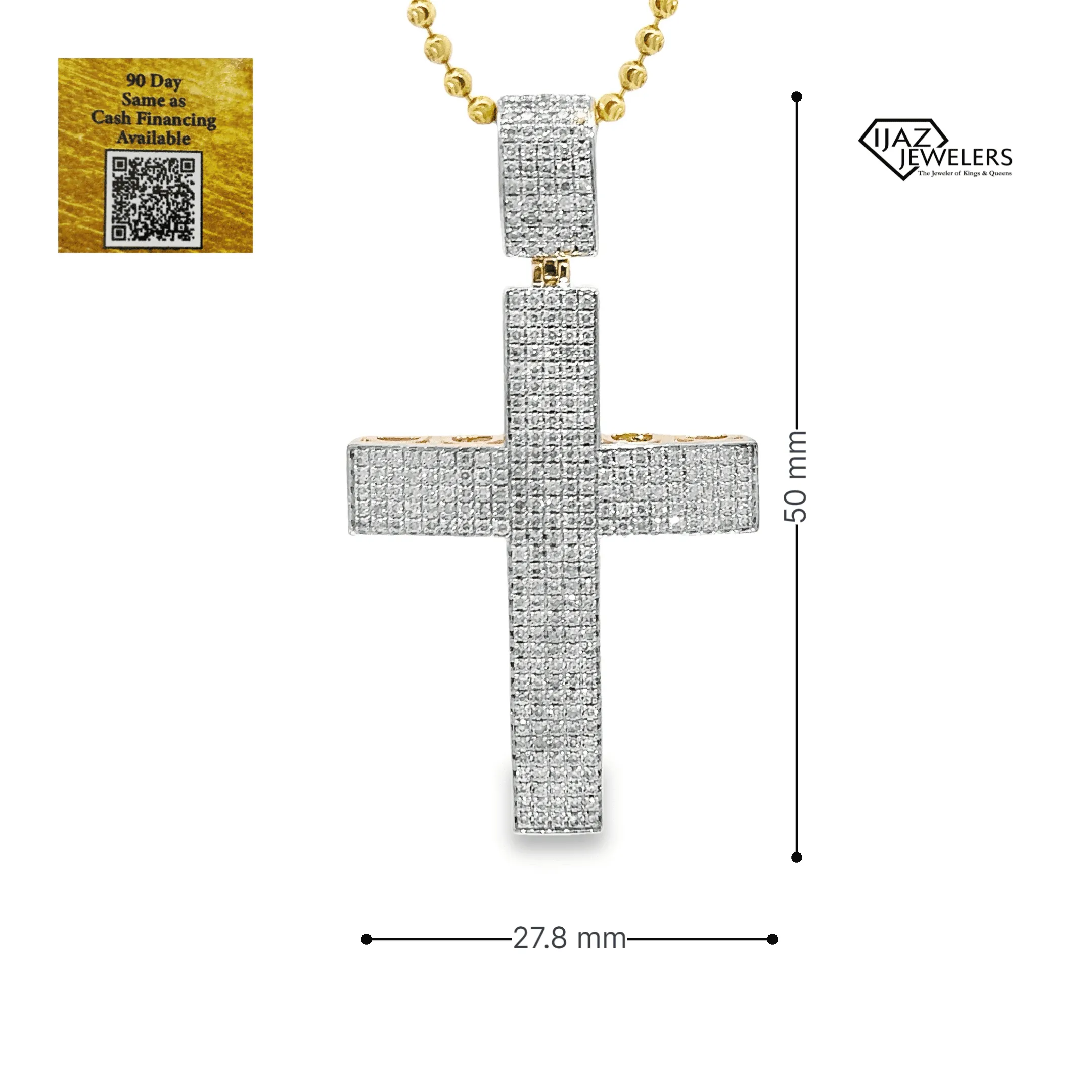 14K Gold 1.18 Diamond Cross