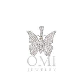 14K GOLD DIAMOND BUTTERFLY PENDANT 2.50 CT