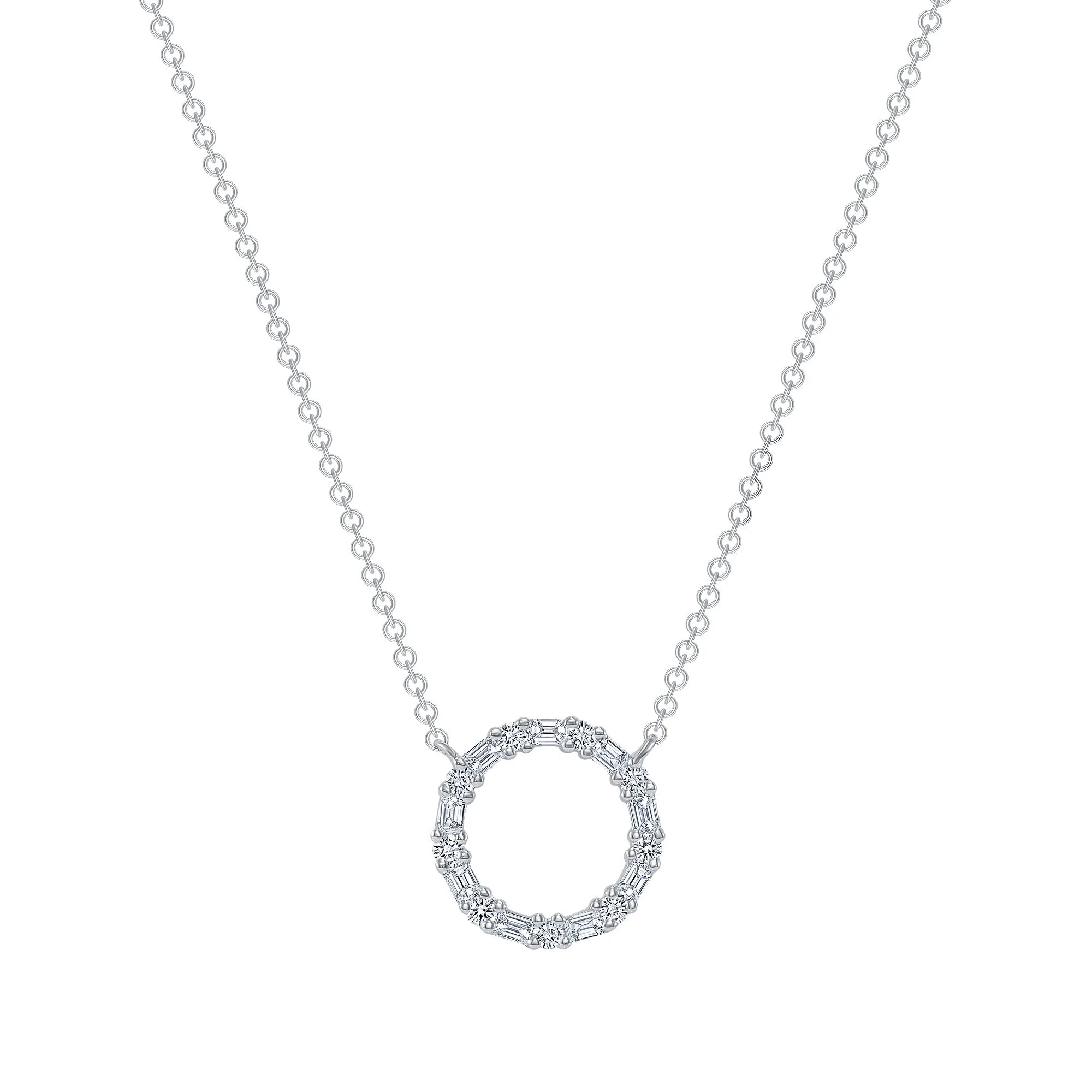 14K Gold Diamond Circle Pendant