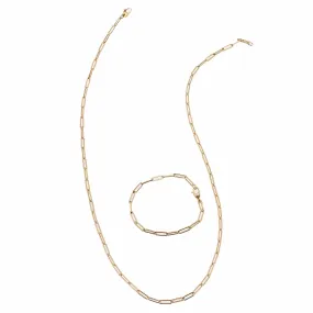 14K Gold Small Paper Clip Necklace 2.0mm