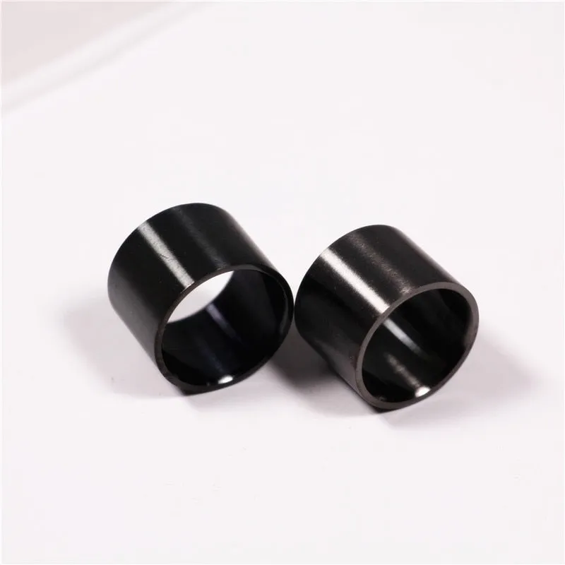 18mm Matte Silver-Plated and Black-Plated Titanium Fashion Finger Rings