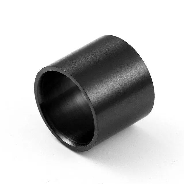 18mm Matte Silver-Plated and Black-Plated Titanium Fashion Finger Rings