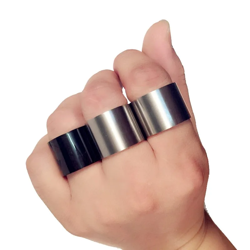 18mm Matte Silver-Plated and Black-Plated Titanium Fashion Finger Rings