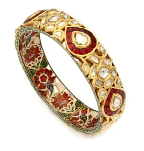 22k Gold Uncut Diamond and Ruby Raza bracelet