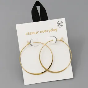 45 MM Flattened Hoop Earrings