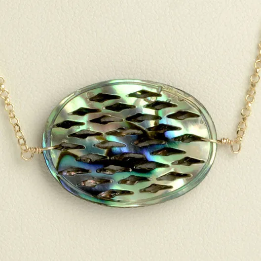 Abalone Filigree Pendant Necklace