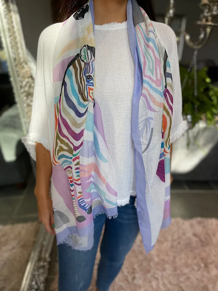 Abstract Zebra Print Scarf