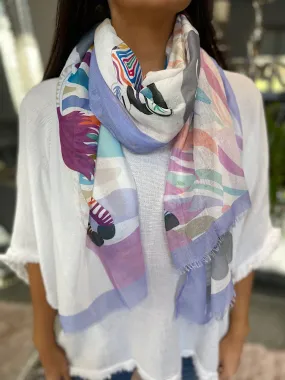 Abstract Zebra Print Scarf