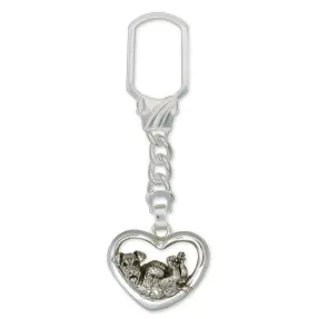 Airedale Terrier Key Ring Jewelry Sterling Silver Handmade Dog Key Ring AR3-KR