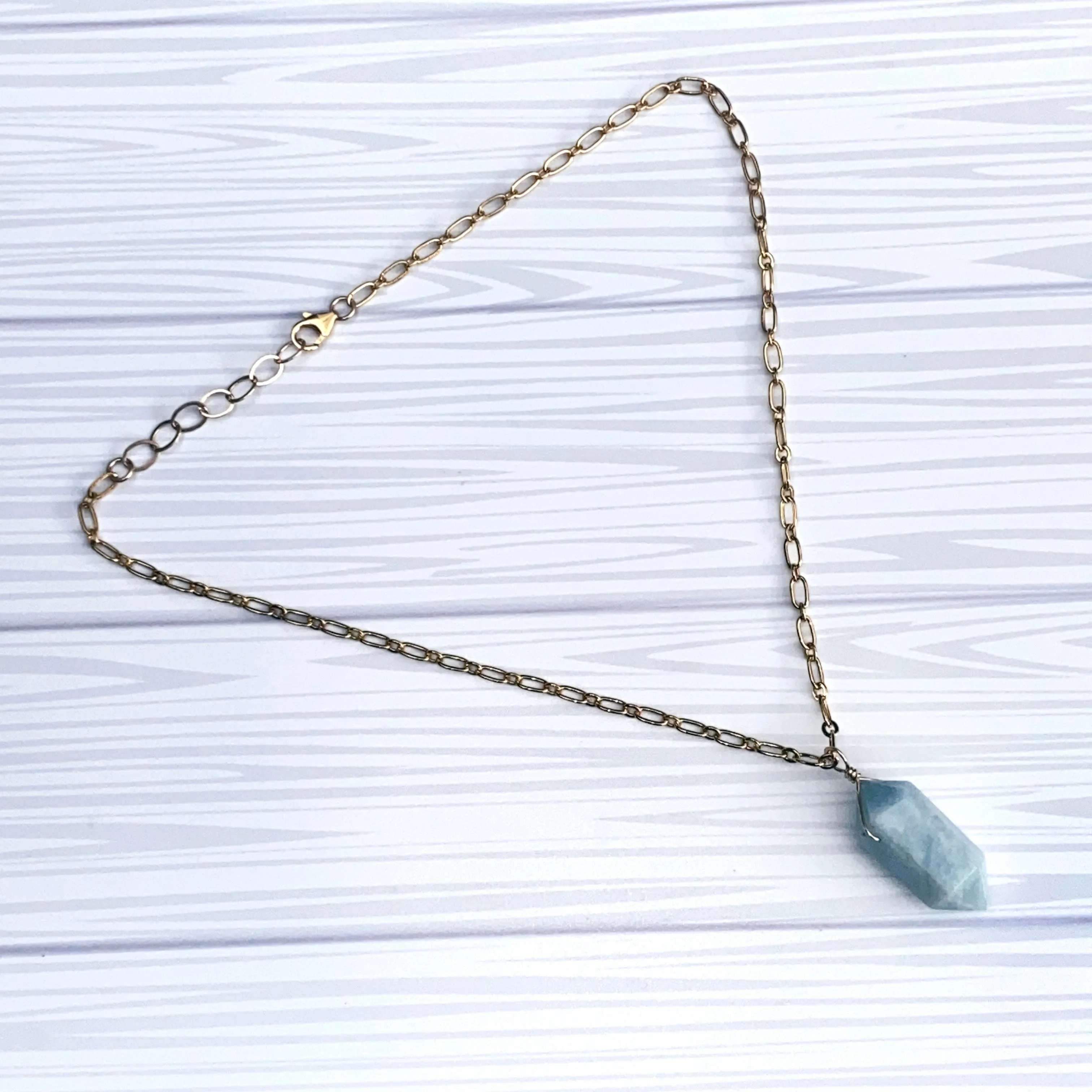 Aquamarine Point Pendant Necklace