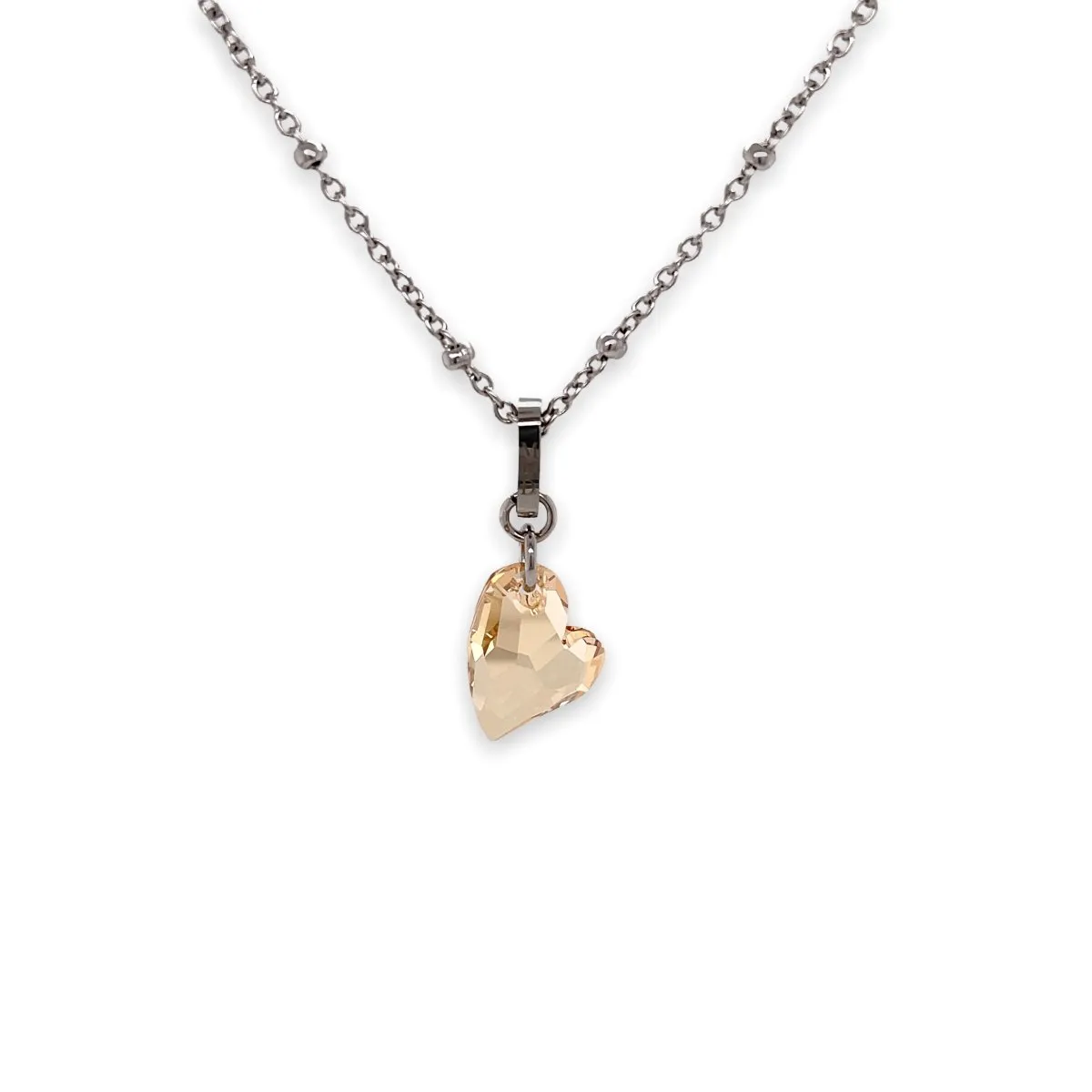 Ari Small Cupid Crystal Heart Necklace