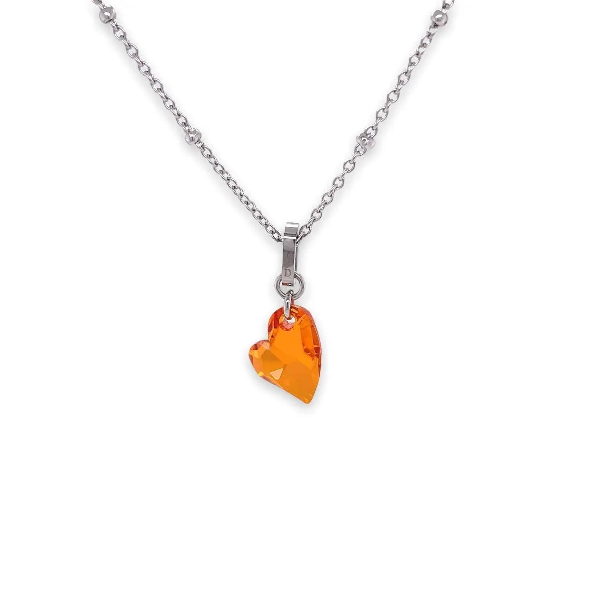 Ari Small Cupid Crystal Heart Necklace