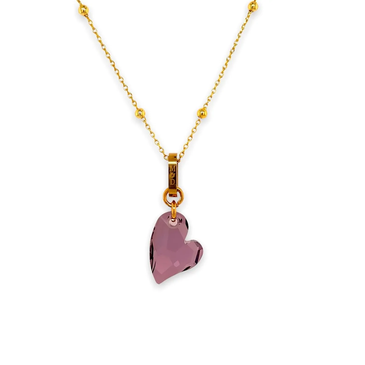 Ari Small Cupid Crystal Heart Necklace