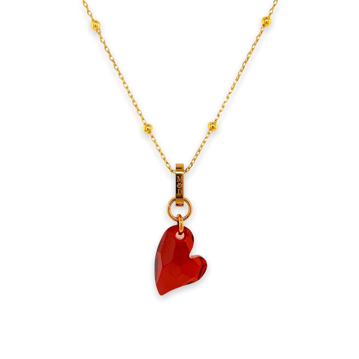 Ari Small Cupid Crystal Heart Necklace