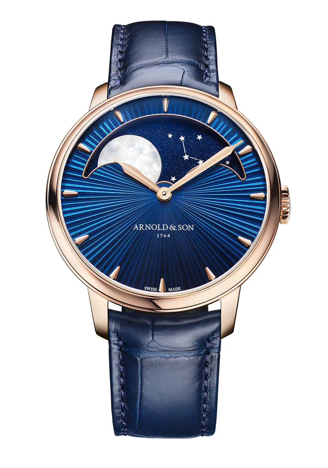 Arnold & Son Perpetual Moon 41.5 Gold Blue Stellar Rays | LE88