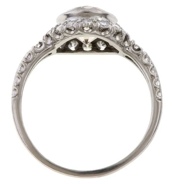 Art Deco Diamond Engagement Ring, Old Euro 1.75ct.