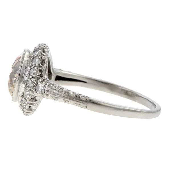 Art Deco Diamond Engagement Ring, Old Euro 1.75ct.