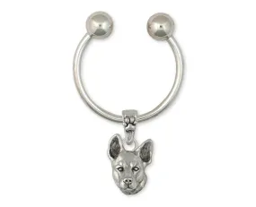 Australian Cattle Dog Key Ring Jewelry Sterling Silver Handmade Dog Key Ring ACD7-KE