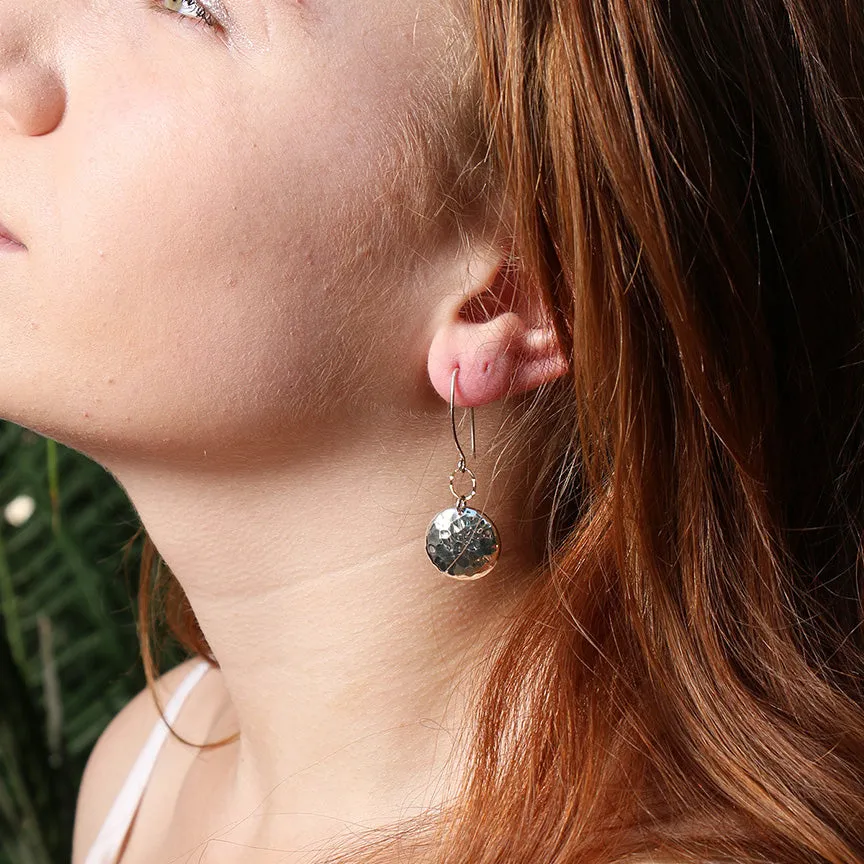 Barbados - Hammered Dome Earrings in Sterling Silver or Gold Filled