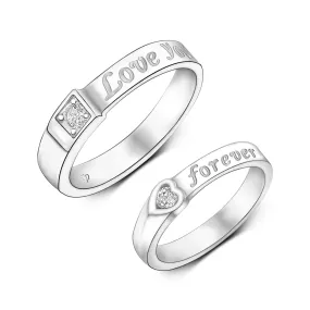 Be Mine Forever CZ Couple Promise Rings Set