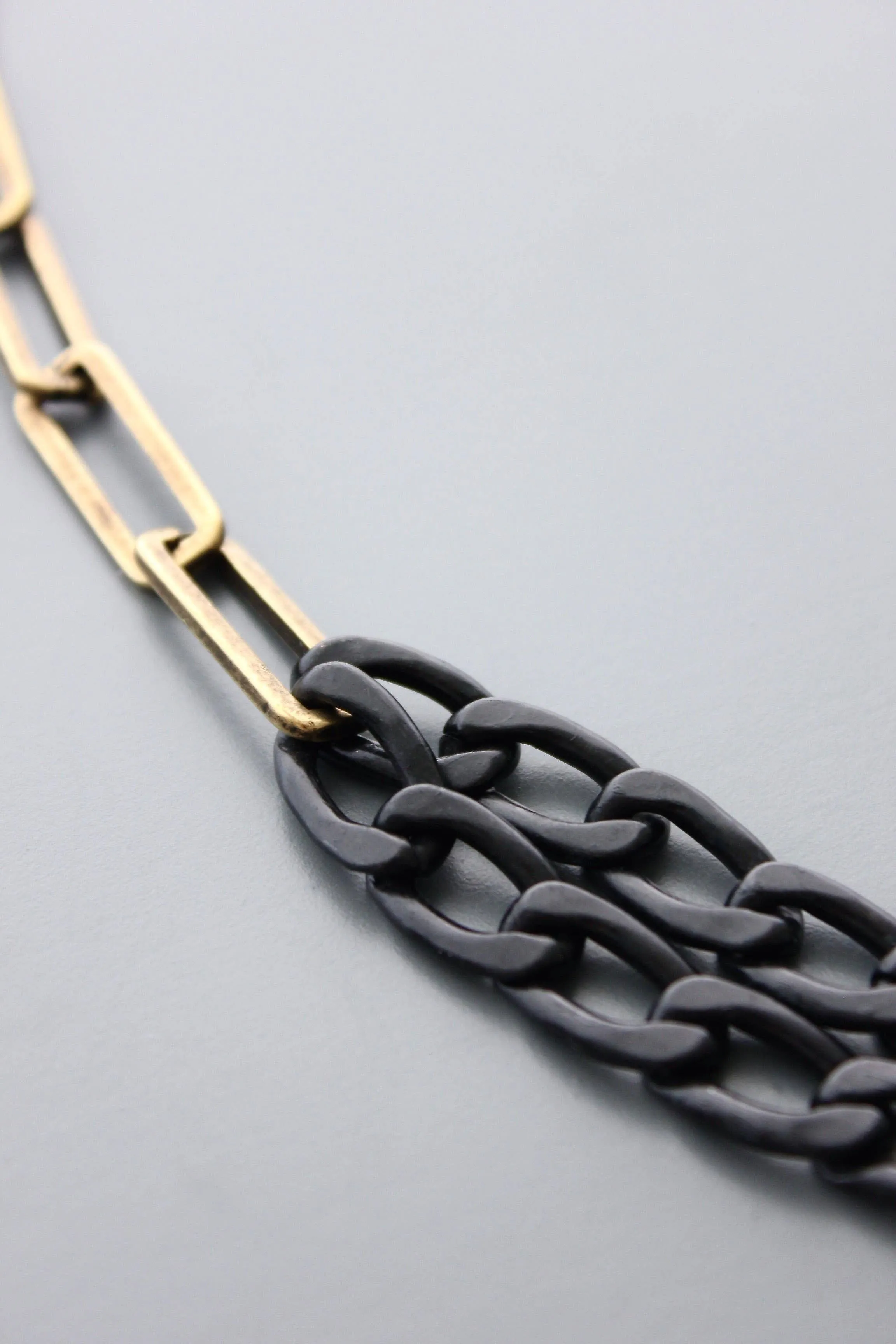 Black and Brass Chain Necklace