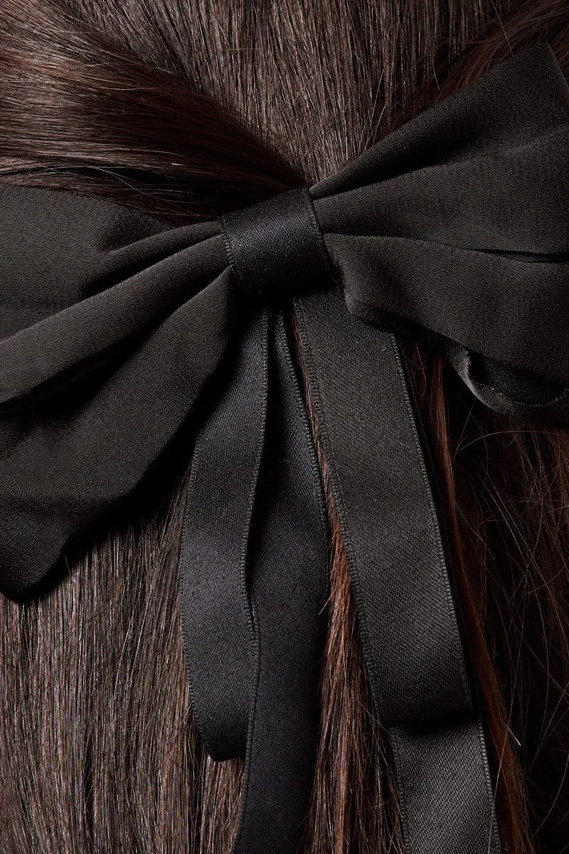 Black Bow Hair Clip