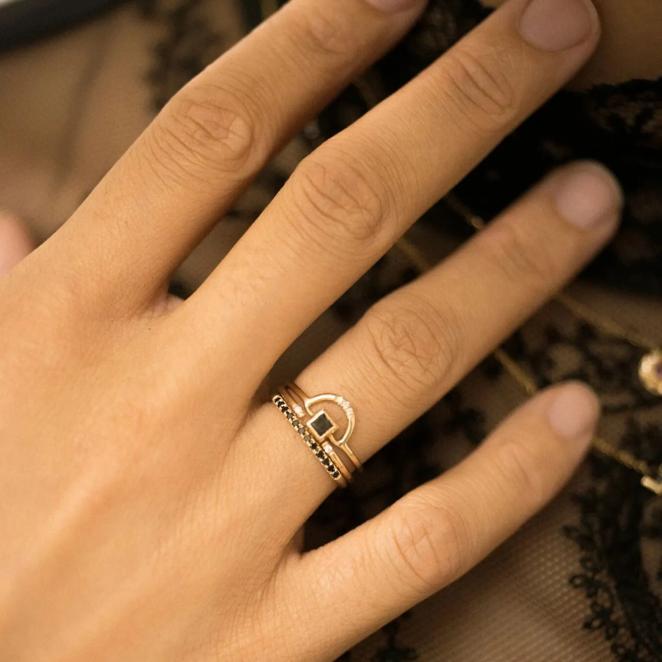 Black Diamond Arch Ring