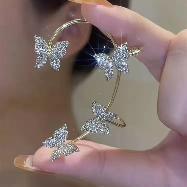 Blingbling Fairy Butterfly Ear Hanging Ear Clip No Pierced Earrings EG18228