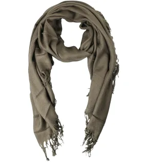 Blue Pacific Tissue Solid Modal and Cashmere Scarf Shawl in Walnut