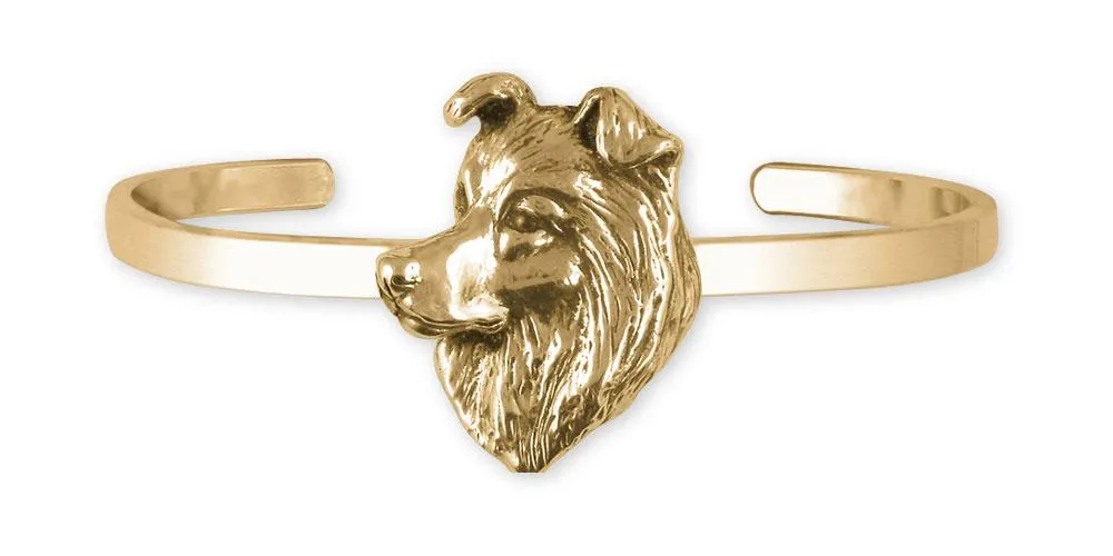 Border Collie Jewelry 14k Gold Handmade Border Collie Bracelet BDC9-CBG