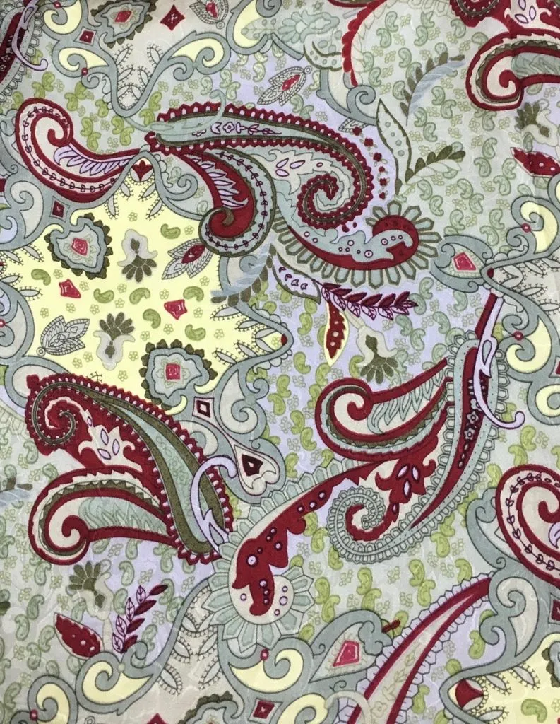 Borderless Paisley Silk Scarf 20"