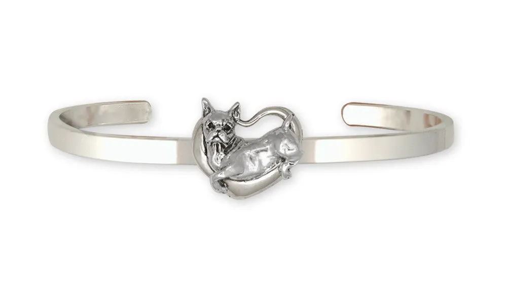 Boxer Bracelet Jewelry Sterling Silver Handmade Dog Bracelet BX3-CB