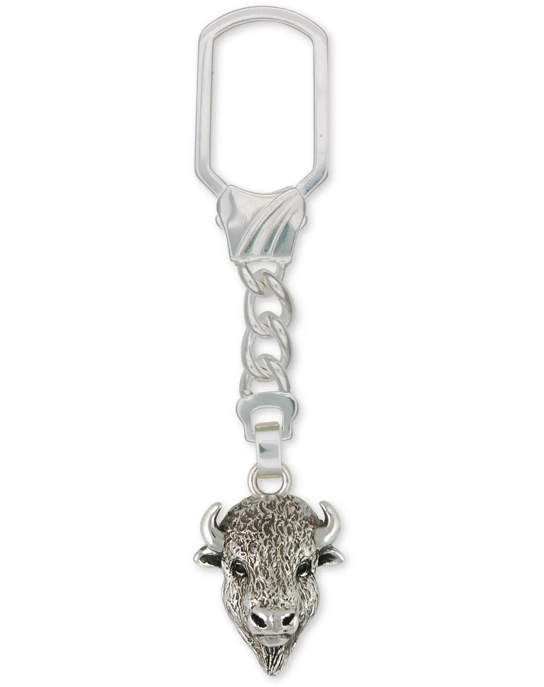 Buffalo Key Ring Jewelry Sterling Silver Handmade Bison Key Ring BUF5-KRE