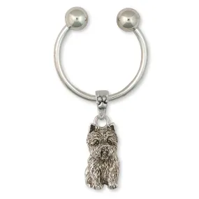 Cairn Terrier Key Ring Jewelry Sterling Silver Handmade Dog Key Ring CNWT24-KR