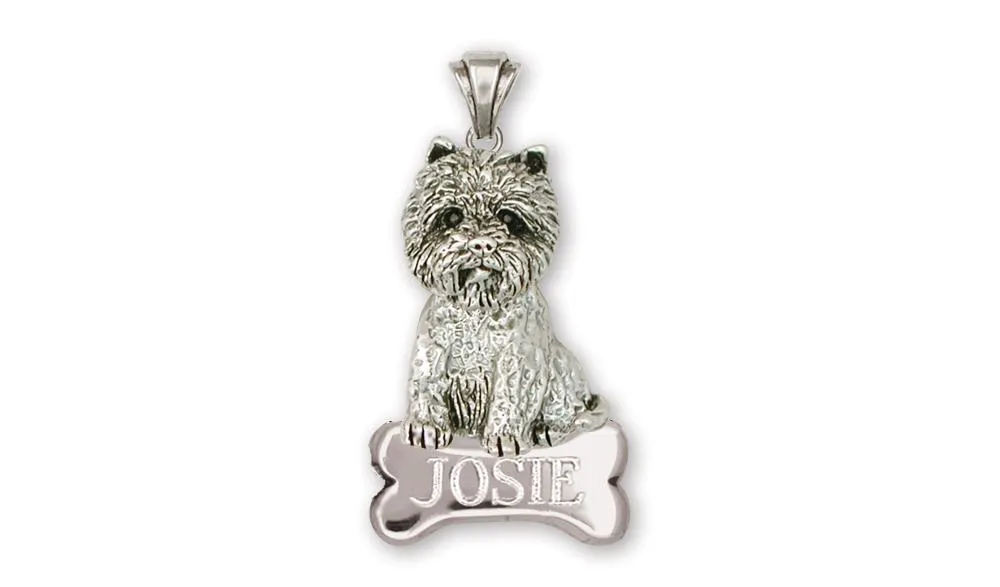 Cairn Terrier Pendant Jewelry Sterling Silver Handmade Dog Pendant CNWT23-NP