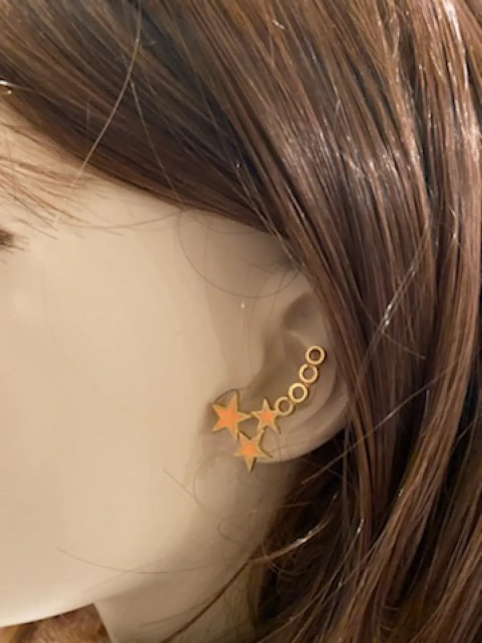 Chanel 01P, 2001 Spring Comte Coco shooting Stars Pierced Earrings