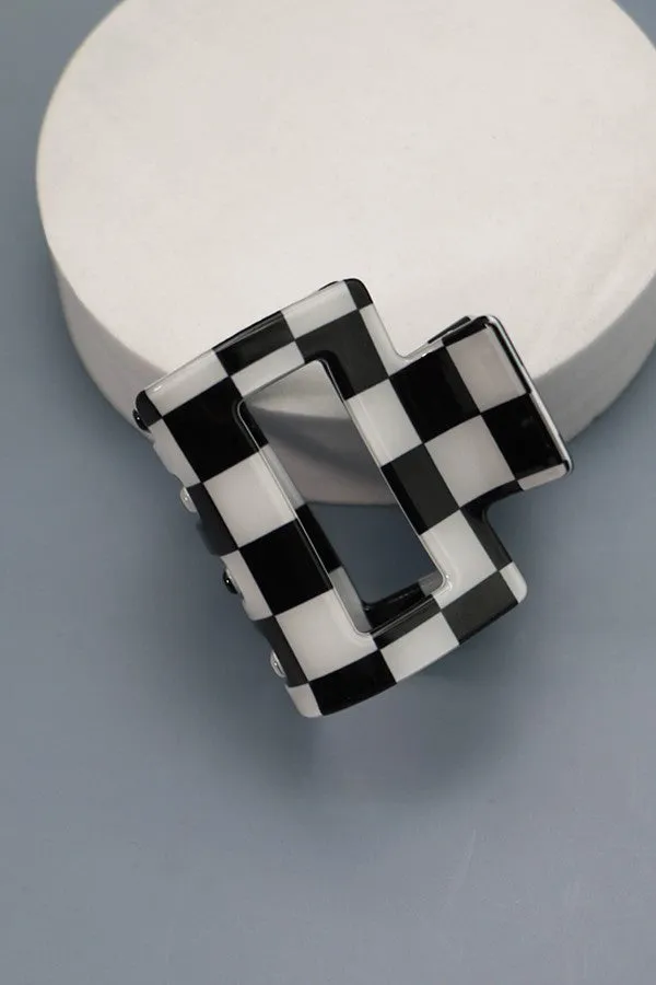 CHECKER HAIR CLAW CLIP