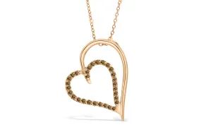 Chocolate Diamond Heart Pendant 0.26 CT TW 14K Rose Gold DPEN037